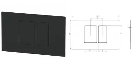 Кнопка смыва «Remer» RB820NO металл чёрная матовая