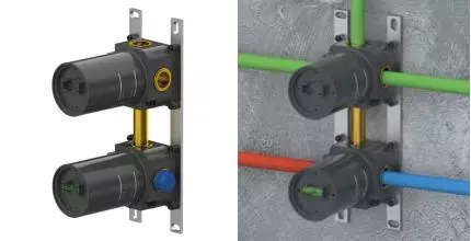 Внутренняя часть смесителя «Remer» WBOX93 вертикальная на 3 выхода