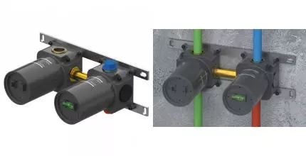 Внутренняя часть смесителя «Remer» WBOX92Z горизонтальная на 2 выхода