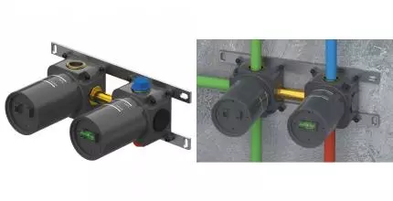 Внутренняя часть смесителя «Remer» WBOX93Z горизонтальная на 3 выхода