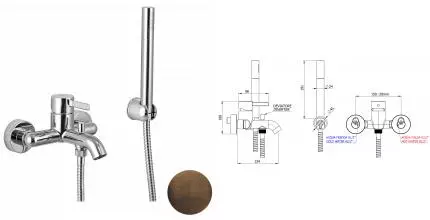 Смеситель для ванны «Remer» Metrica MC02BR бронза масляная