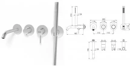 Внешняя часть смесителя «Remer» X-Style X53D2PWB хром