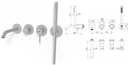 Внешняя часть смесителя «Remer» X-Style X53D2PWBBO белая матовая