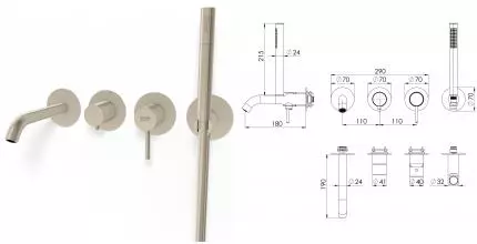 Внешняя часть смесителя «Remer» X-Style X53D2PWBXV сталь