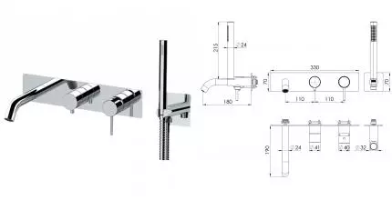 Внешняя часть смесителя «Remer» X-style X53D2WB хром