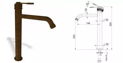 Смеситель для раковины «Remer» Atelier AL11LXLBR масляная бронза