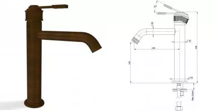 Смеситель для раковины «Remer» Atelier AL12ABR масляная бронза