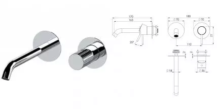 Внешняя часть смесителя «Remer» Celebrity CEC15PWB хром