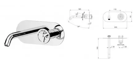 Внешняя часть смесителя «Remer» Chrono CH15LWB хром Внешняя часть смесителя «Remer» Chrono CH15LWB хром