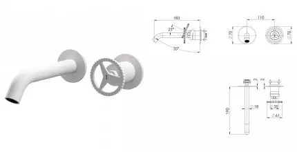 Внешняя часть смесителя «Remer» Chrono CH15PLWBBO белая матовая