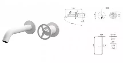 Внешняя часть смесителя «Remer» Chrono CH15PWBBO белая матовая