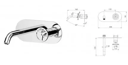 Внешняя часть смесителя «Remer» Chrono CH15WB хром Внешняя часть смесителя «Remer» Chrono CH15WB хром