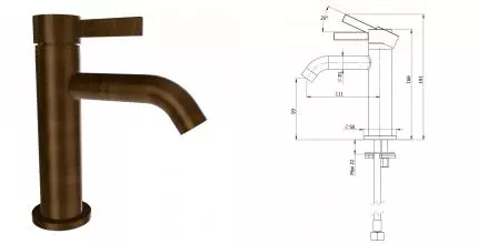 Смеситель для раковины «Remer» Metrica MC12BR масляная бронза