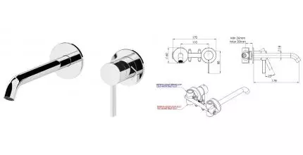 Внешняя часть смесителя «Remer» Metrica MC15PLWB хром