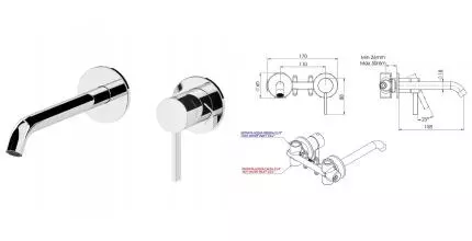 Внешняя часть смесителя «Remer» Metrica MC15PWB хром