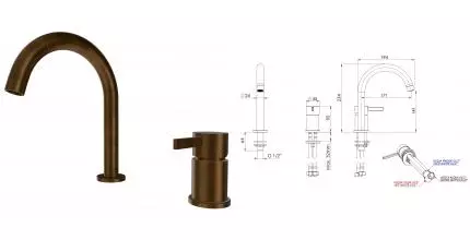 Смеситель для раковины «Remer» Metrica MC57BR масляная бронза