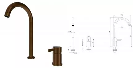 Смеситель для раковины «Remer» Metrica MC57LBR масляная бронза