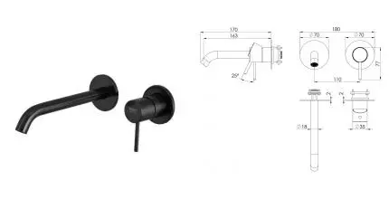 Смеситель для скрытого монтажа «Remer» X-style X15PLWBCFP черный брашированный хром