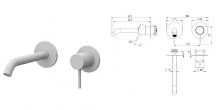 Смеситель для скрытого монтажа «Remer» X-style X15PWBBO белый матовый Смеситель для скрытого монтажа «Remer» X-style X15PWBBO белый матовый