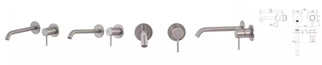 Смеситель для скрытого монтажа «Remer» X-style X15PWBXV сталь