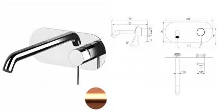 Смеситель для скрытого монтажа «Remer» X-style X15WBRP медь брашированная