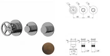 Смеситель для скрытого монтажа «Remer» Chrono CH98D2PWBBR бронза масляная