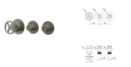 Смеситель для скрытого монтажа «Remer» Chrono CH98D2PWBXV сталь