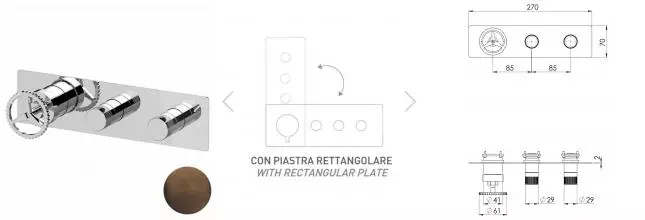 Смеситель для скрытого монтажа «Remer» Chrono CH98D2WBBR бронза масляная