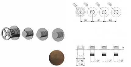 Смеситель для скрытого монтажа «Remer» Сhrono CH98D3PWBBR бронза масляная