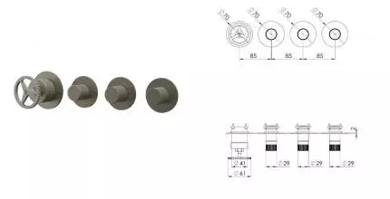 Смеситель для скрытого монтажа «Remer» Chrono CH98D3PWBXV сталь