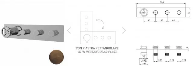 Смеситель для скрытого монтажа «Remer» Сhrono CH98D3WBBR бронза масляная