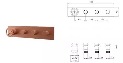 Смеситель для скрытого монтажа «Remer» Chrono CH98D3WBRP медь брашированная
