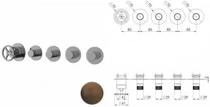 Смеситель для скрытого монтажа «Remer» Chrono CH98D4PWBBR бронза масляная