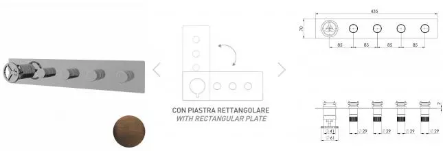 Смеситель для скрытого монтажа «Remer» Chrono CH98D4WBBR бронза масляная