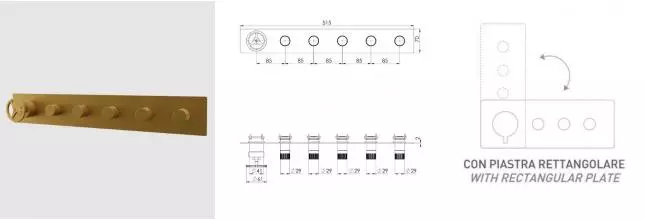Смеситель для скрытого монтажа «Remer» Chrono CH98D5WBBG золото брашированное