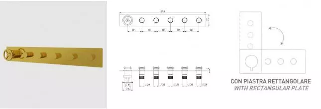 Смеситель для скрытого монтажа «Remer» Chrono CH98D5WBDO золото глянцевое