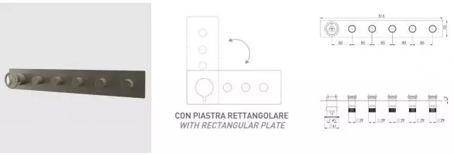 Смеситель для скрытого монтажа «Remer» Chrono CH98D5WBXV сталь
