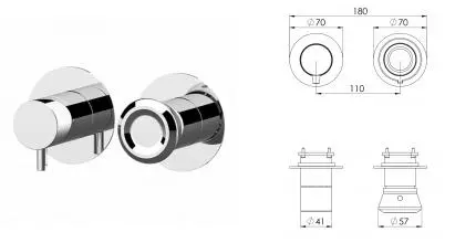 Смеситель для скрытого монтажа «Remer» Element ET92ZPWB хром