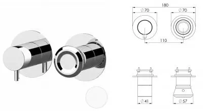 Смеситель для скрытого монтажа «Remer» Element ET92ZPWBBO белый матовый