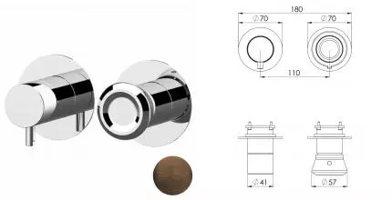 Смеситель для скрытого монтажа «Remer» Element ET92ZPWBBR бронза масляная