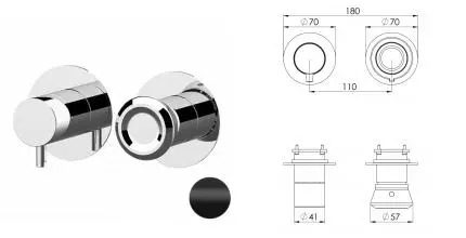 Смеситель для скрытого монтажа «Remer» Element ET92ZPWBNO чёрный матовый
