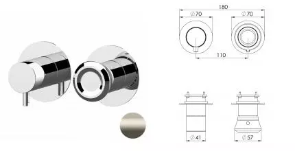 Смеситель для скрытого монтажа «Remer» Element ET92ZPWBXV сталь
