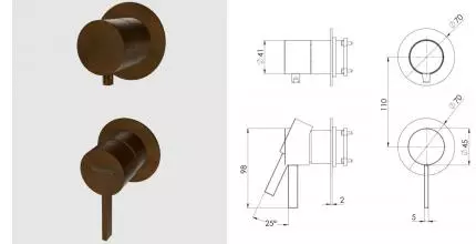 Смеситель для скрытого монтажа «Remer» Metrica MC92PWBBR бронза масляная Смеситель для скрытого монтажа «Remer» Metrica MC92PWBBR бронза масляная