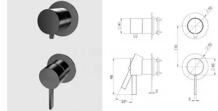 Смеситель для скрытого монтажа «Remer» Metrica MC92PWBCFP черный брашированный
