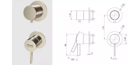 Смеситель для скрытого монтажа «Remer» Metrica MC92PWBXV сталь