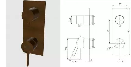 Смеситель для скрытого монтажа «Remer» Metrica MC92WBBR бронза масляная Смеситель для скрытого монтажа «Remer» Metrica MC92WBBR бронза масляная