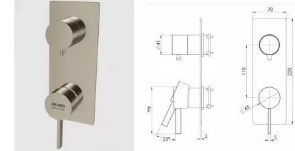 Смеситель для скрытого монтажа «Remer» Metrica MC92WBXV сталь