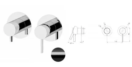 Смеситель для скрытого монтажа «Remer» Metrica MC92ZPWBCFP чёрный брашированный хром