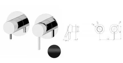 Смеситель для скрытого монтажа «Remer» Metrica MC92ZPWBNO чёрный матовый