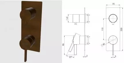 Смеситель для скрытого монтажа «Remer» Metrica MC93WBBR бронза масляная Смеситель для скрытого монтажа «Remer» Metrica MC93WBBR бронза масляная